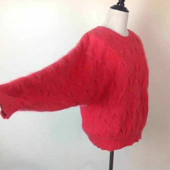Vintage Rafaella 45% Angora Fuzzy Sweater Womens Medium Dolman - Picture 2 of 5